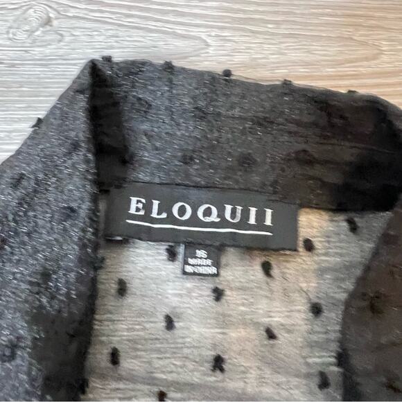 Eloquii Swiss dot organza top black sz 16 - Picture 4 of 8